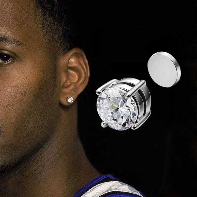 💎 1 Pair Crystal Strong Magnetic Ear Stud Clip Earrings