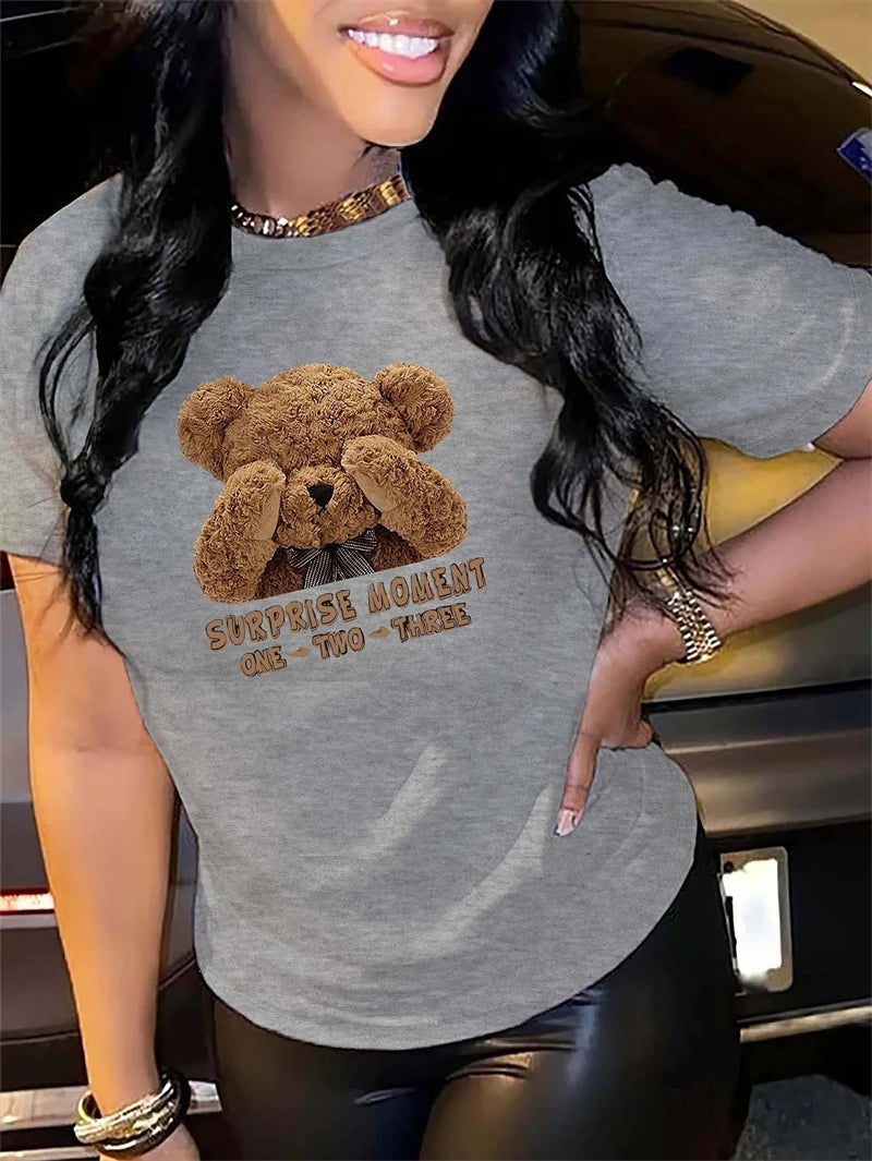 🐻 Cartoon Bear Print T-Shirt
