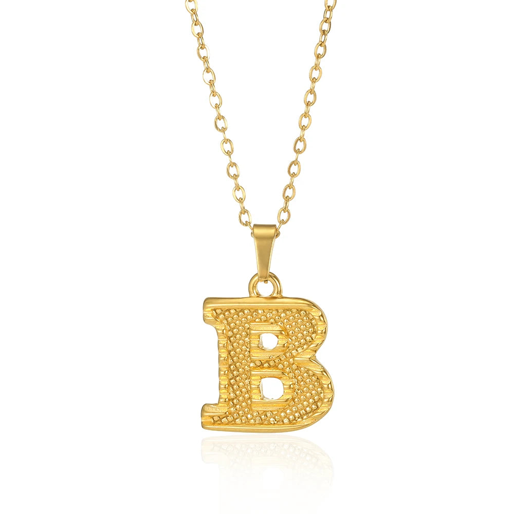 🔠 Gold Stainless Steel Initial Necklace