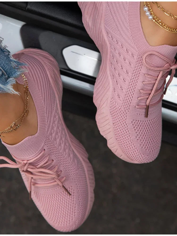 👟 Women Sneakers Breathable Lace-Up Summer Sports Shoes
