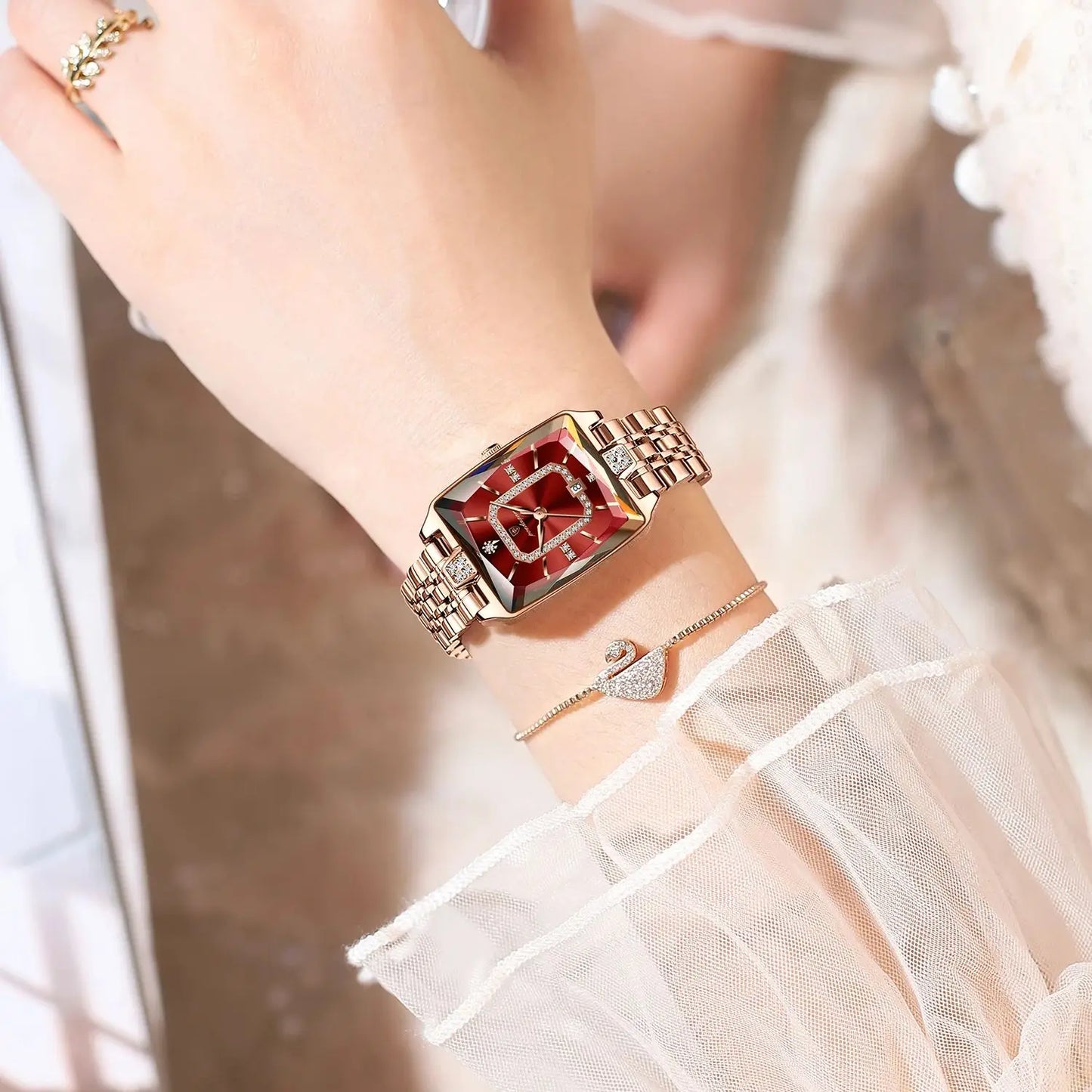 💼 POEDAGAR Luxury Rectangle Watch