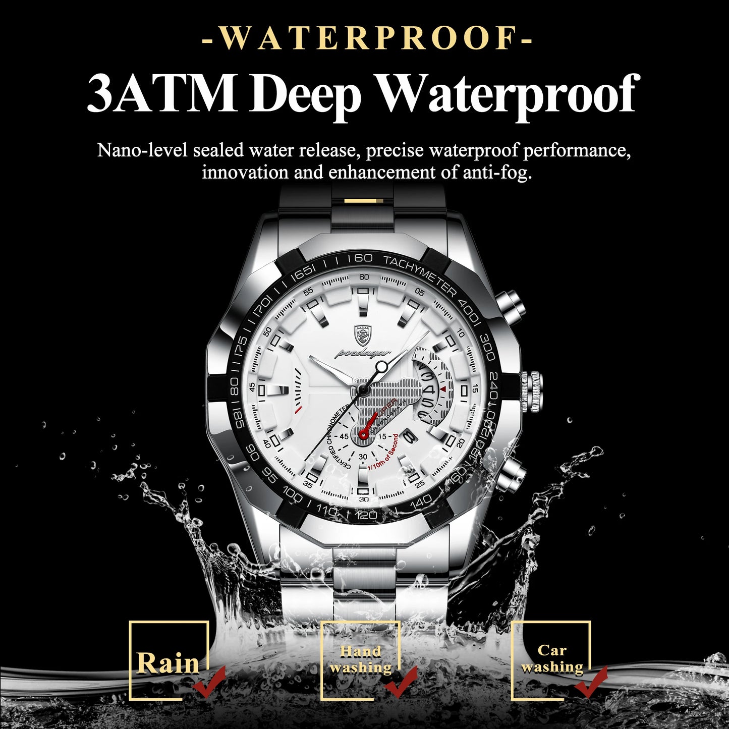 ⏱️ POEDAGAR Business Military Men’s Watch