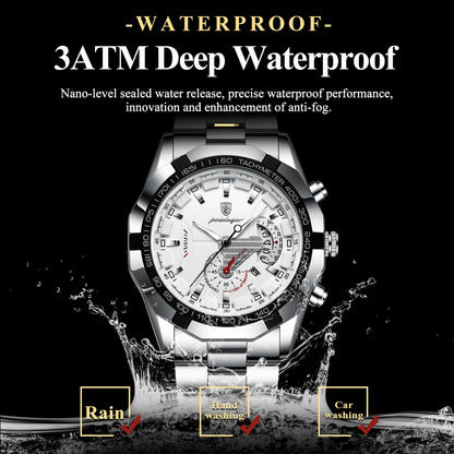 ⏱️ POEDAGAR Business Military Men’s Watch