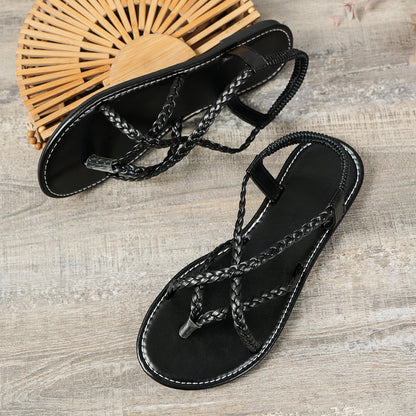 👡 Women Beach Woven Hollow Sandals