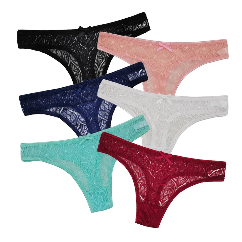 💖 Lace Patchwork Thong – Elegant Comfort Fit