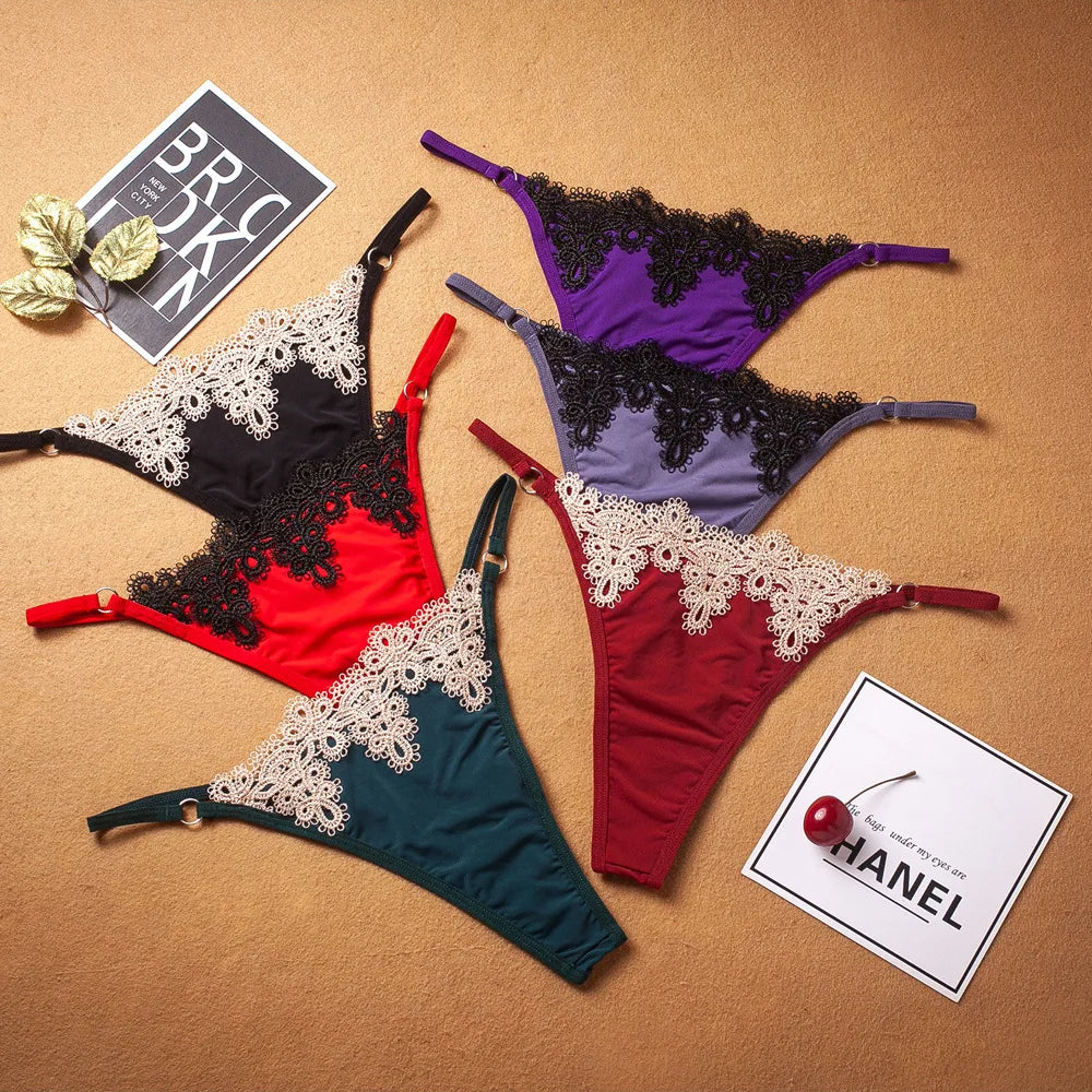 🔥 Sexy G-String Underwear – Floral Embroidery T-Back Lingerie