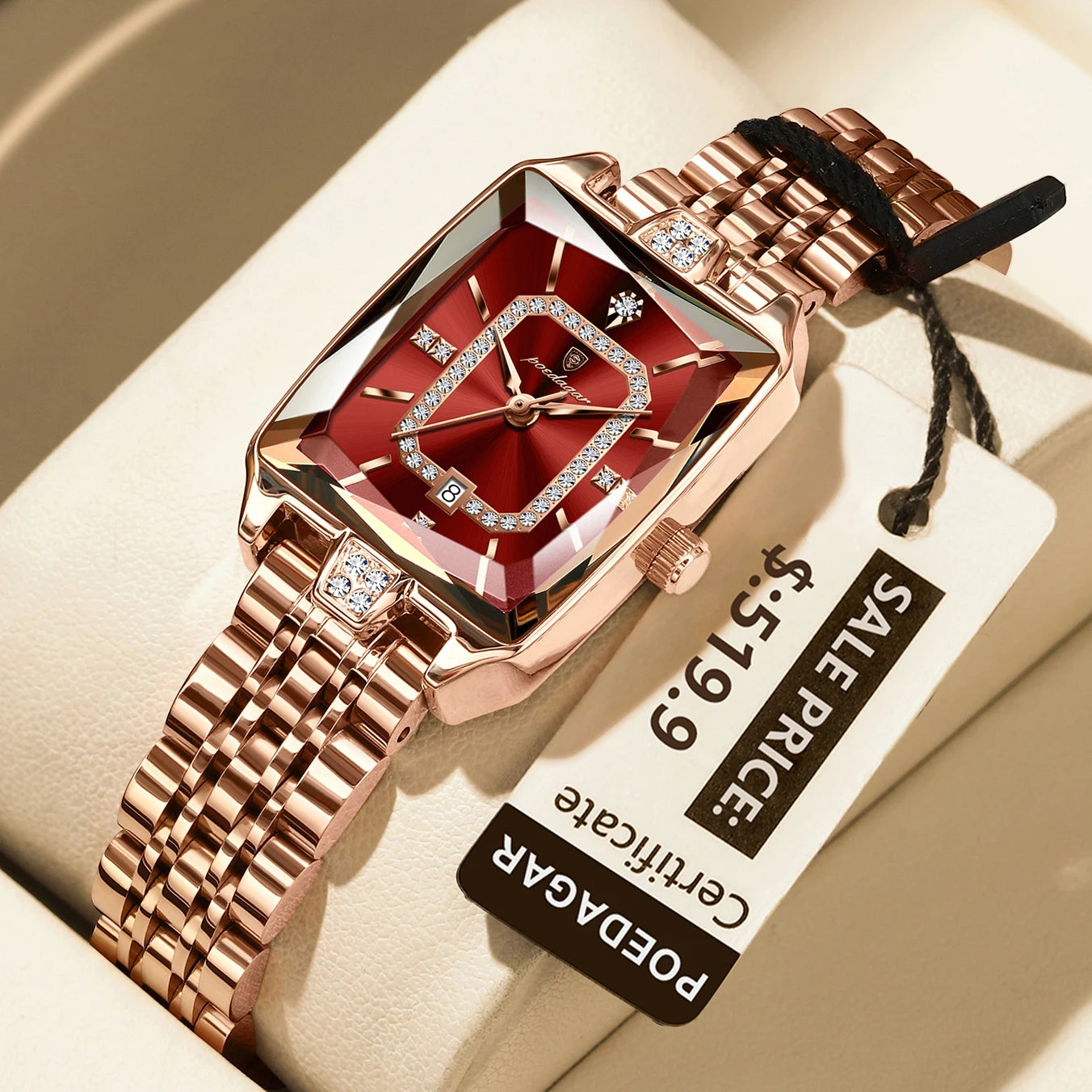 💼 POEDAGAR Luxury Rectangle Watch