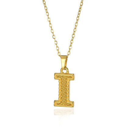 🔠 Gold Stainless Steel Initial Necklace