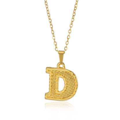 🔠 Gold Stainless Steel Initial Necklace