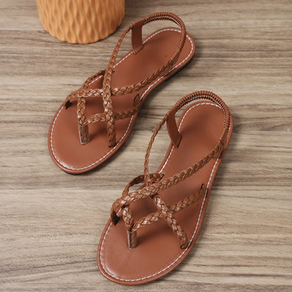 👡 Women Beach Woven Hollow Sandals