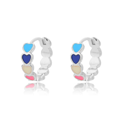 ✨ Heart Stainless Steel Hoop Earrings – Sparkling Elegance
