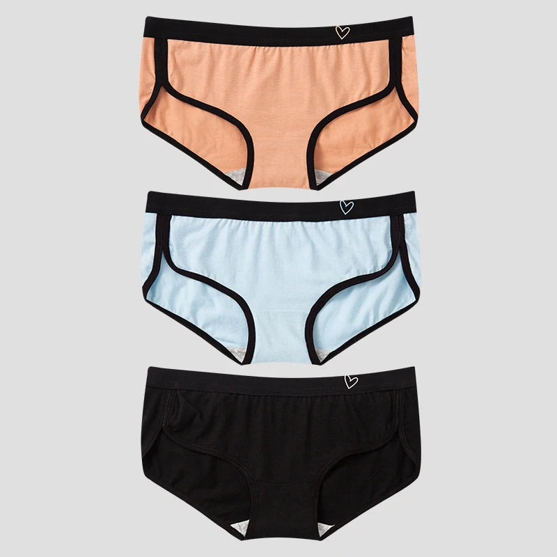 👙 BANNIROU 3Pcs Women's Briefs – Cotton Sports Fitness Panties