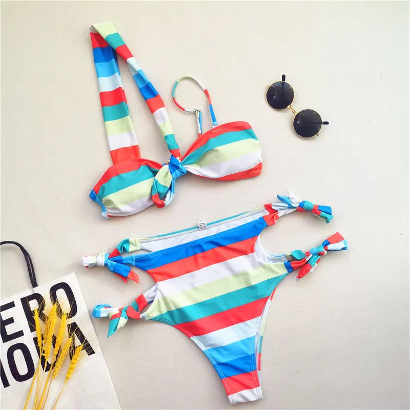 🌍 AFRICAN PRINT HIGH-WAIST BIKINI 👙