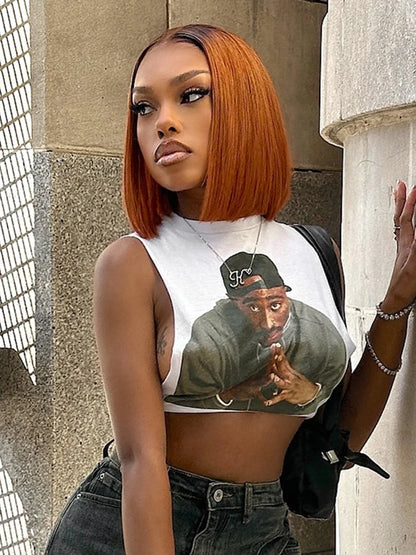 🎨 Portrait Power – The Y2K Graphic Crop Top
