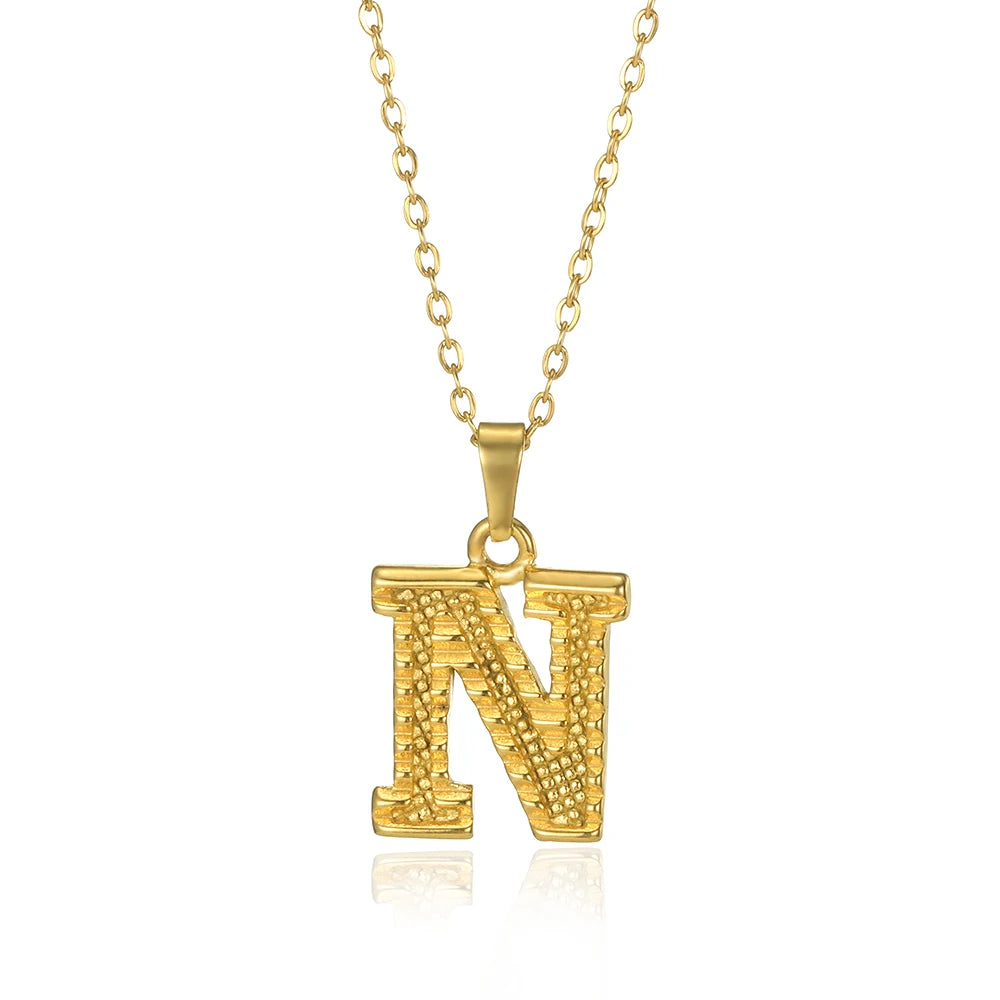 🔠 Gold Stainless Steel Initial Necklace