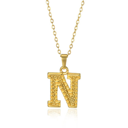 🔠 Gold Stainless Steel Initial Necklace