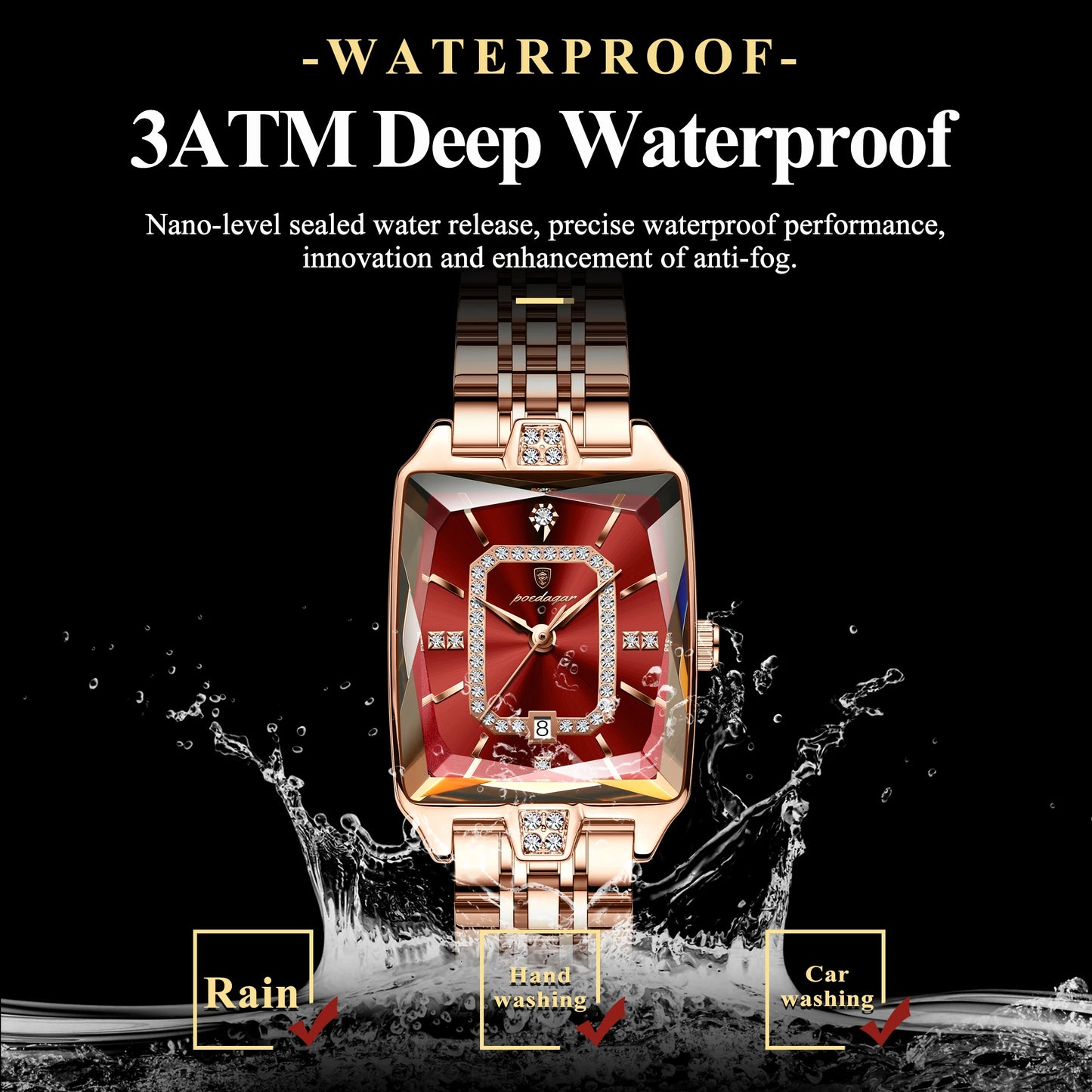 💼 POEDAGAR Luxury Rectangle Watch
