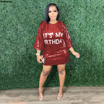 🎉 Women’s Sparkly Birthday Mini Dress ✨