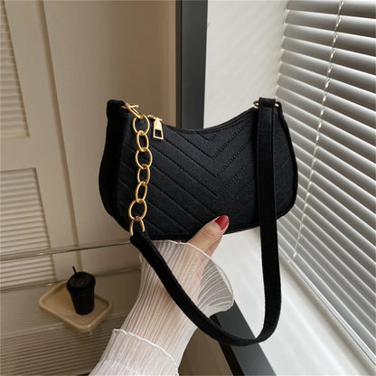 👜 Retro Felt Underarm Bag – Timeless & Trendy