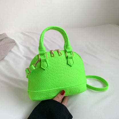 👜 Vintage Crocodile Pattern Shell Bag – Chic & Timeless