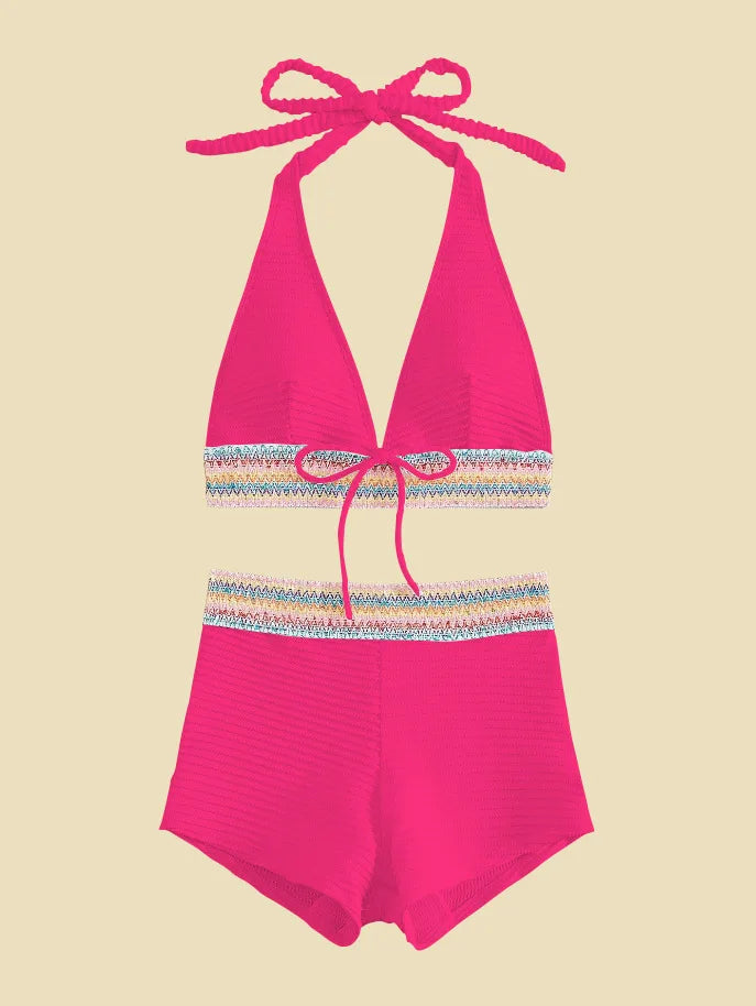 💖 High-Waisted Sexy White Bikini Set