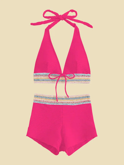 💖 High-Waisted Sexy White Bikini Set