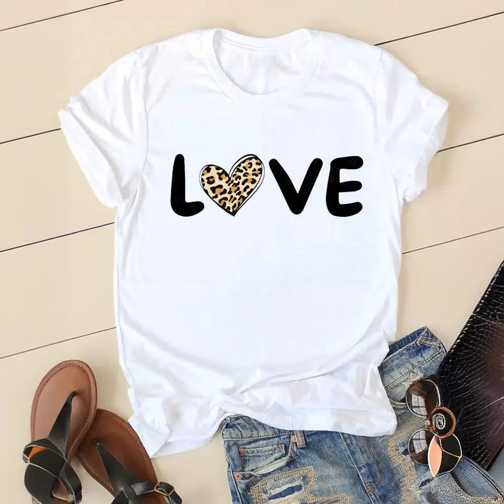 👚 Love Simple Printed T-Shirt – European & American Style