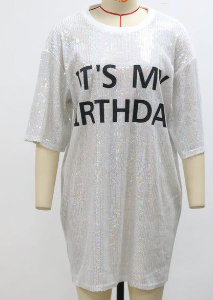 🎉 Women’s Sparkly Birthday Mini Dress ✨