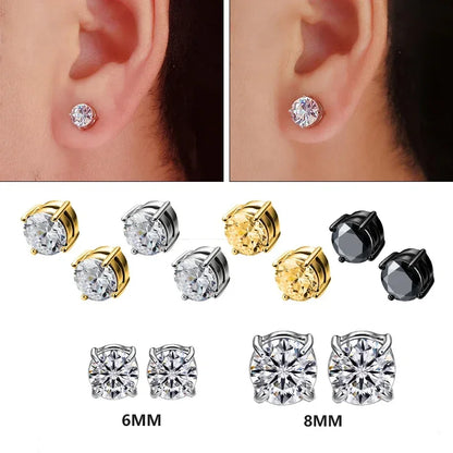 💎 1 Pair Crystal Strong Magnetic Ear Stud Clip Earrings