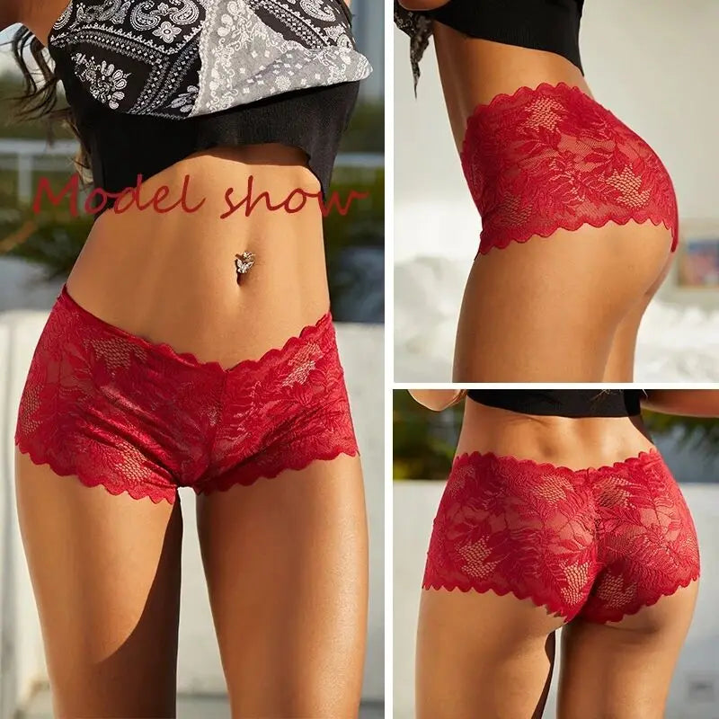 💖 Women Panties Sexy Lace – Plus Size Seamless Low Waist Briefs