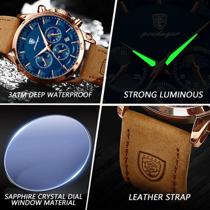 ⌚ POEDAGAR Men’s Quartz Watch
