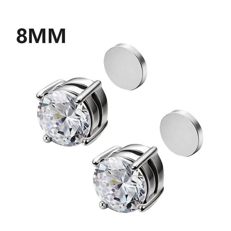 💎 1 Pair Crystal Strong Magnetic Ear Stud Clip Earrings