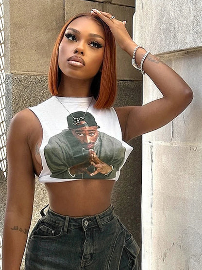 🎨 Portrait Power – The Y2K Graphic Crop Top