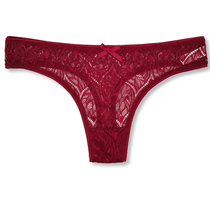 💖 Lace Patchwork Thong – Elegant Comfort Fit