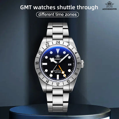 🕶️ ADDIESDIVE GMT Men's Luxury Quartz Watch