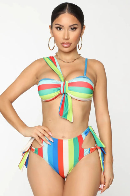 🌍 AFRICAN PRINT HIGH-WAIST BIKINI 👙