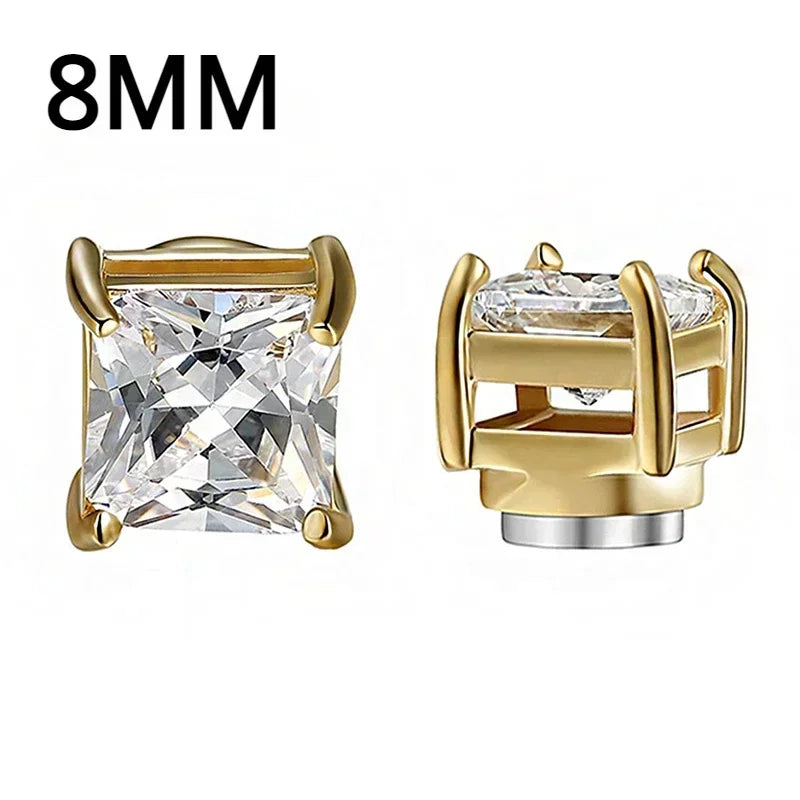 💎 1 Pair Crystal Strong Magnetic Ear Stud Clip Earrings