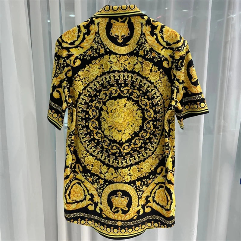 👑 Luxury Men’s Short Sleeve Button-Down Shirt