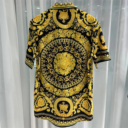 👑 Luxury Men’s Short Sleeve Button-Down Shirt