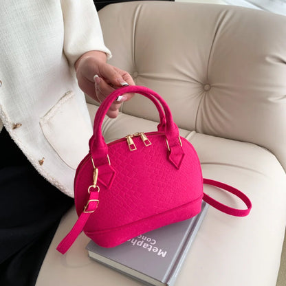 👜 Vintage Crocodile Pattern Shell Bag – Chic & Timeless