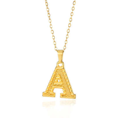 🔠 Gold Stainless Steel Initial Necklace