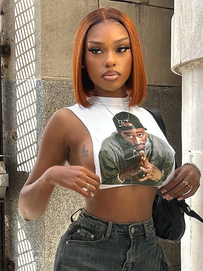 🎨 Portrait Power – The Y2K Graphic Crop Top