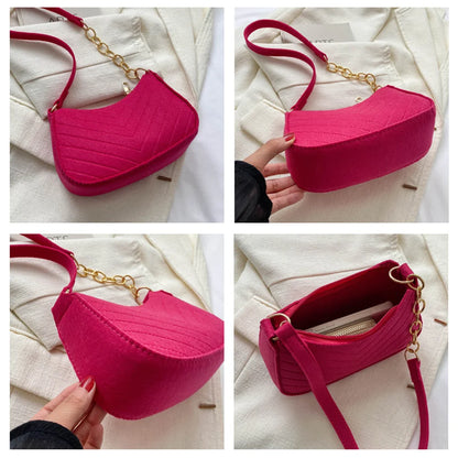 👜 Retro Felt Underarm Bag – Timeless & Trendy