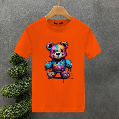 🧸 Men's T-shirt – Bear Print Casual Summer Style