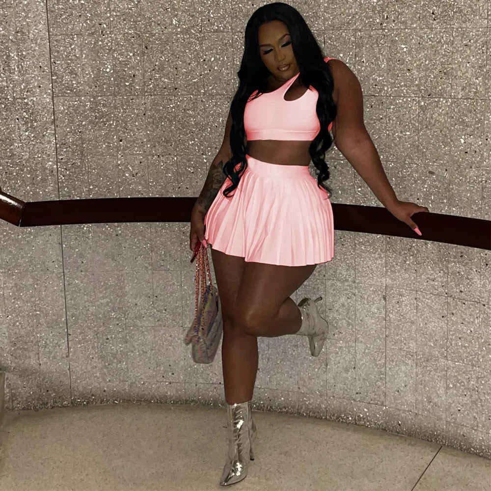 🔥 SEXY SPORTY 2-PIECE SET - Crop Top & Tennis Skirt 💪