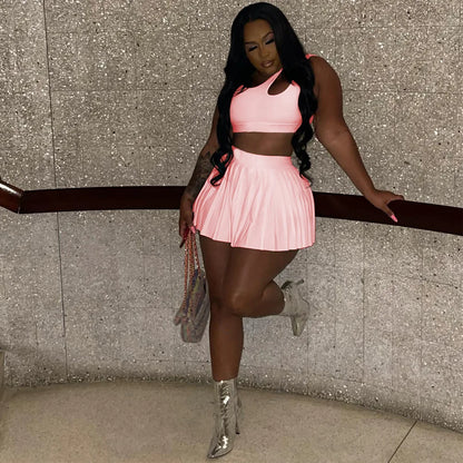 🔥 SEXY SPORTY 2-PIECE SET - Crop Top & Tennis Skirt 💪