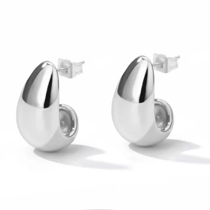 ✨ Heart Stainless Steel Hoop Earrings – Sparkling Elegance