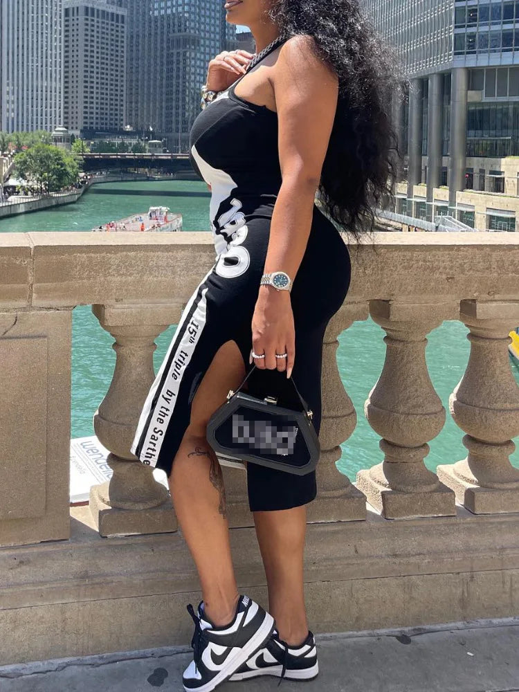 🔥 Stylish Lady Letter Printed Hip Hop Dress