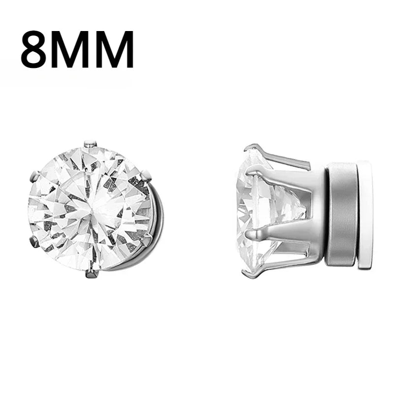 💎 1 Pair Crystal Strong Magnetic Ear Stud Clip Earrings