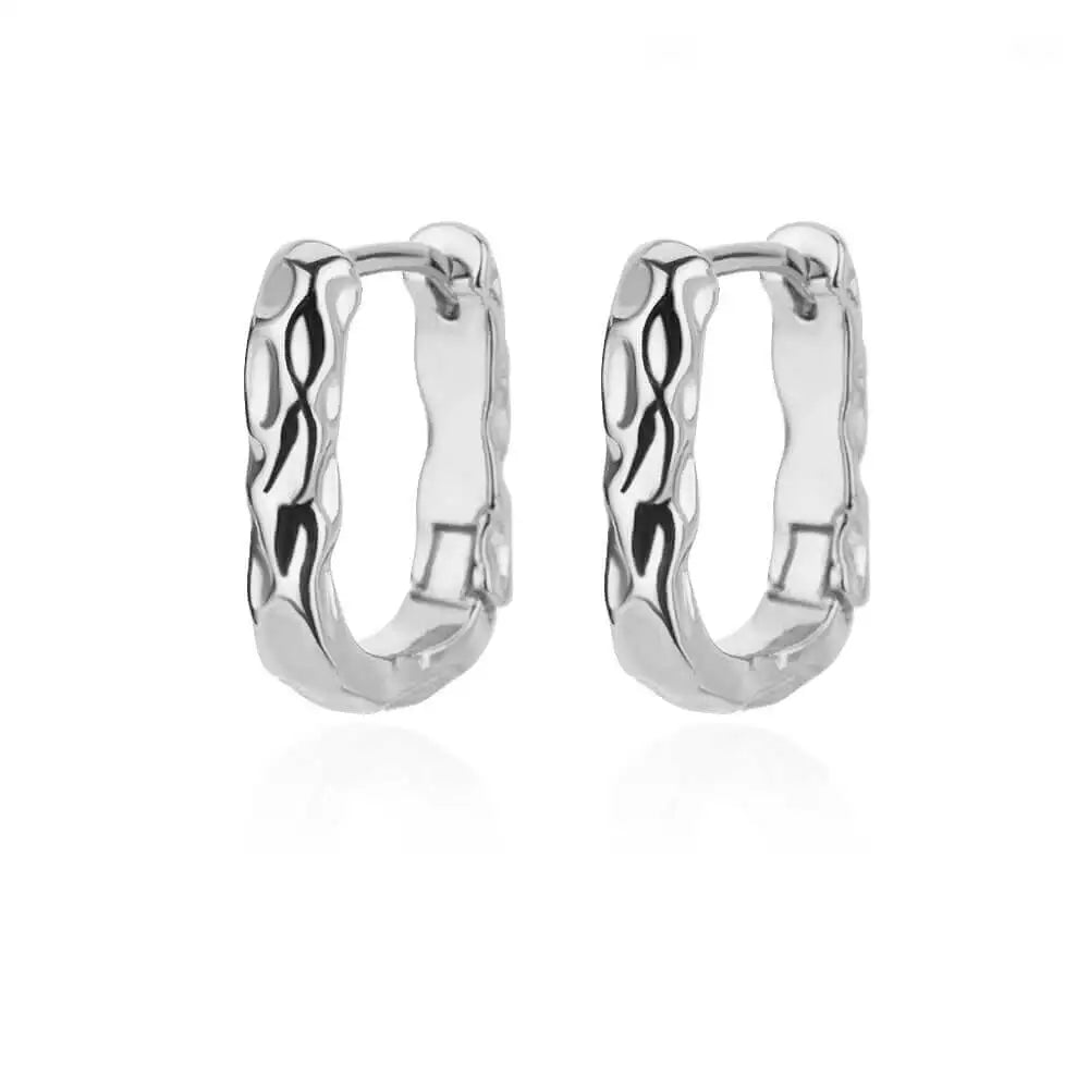 ✨ Heart Stainless Steel Hoop Earrings – Sparkling Elegance